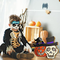 Miniatyrbillede 5 af 5: 2 stk. Træ Halloween dekoration lys, Halloween græskar lys
