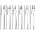 Miniatyrbillede 1 af 6: 12 stk. rustfrit stål bestik, 6 x middagsknive - 6 x gafler