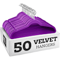 Miniatyrbillede 1 af 5: Skridsikker fløjlsbøjle (45 cm) - Lilla/galvaniseret krog 10PCS