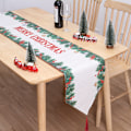 Miniatyrbilde 1 av 4: Julebordflagg dobbeltlags bomull og lin kreativ trykking snømann gammel mann bordmatte atmosfære julepynt