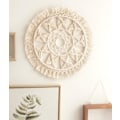 Miniatyrbild 2 av 4: Macrame väggdekoration vävd gobeläng väggkonst krans Boho Chic Ho