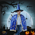 Miniatyrbilde 1 av 5: Halloween trollmannkappe, heksekappe og hatt, barnek trollmannkappe, Ma
