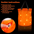 Pikkukuva 3 / 5: 2 kpl Halloween-karkkipusseja LED-valolla Halloween-juhla-pusseja Lum