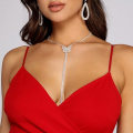 Miniatyrbillede 4 af 5: Sommerfugl Choker Halskæder Sølv Rhinestone Halskæde Lang Kæde