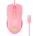 Miniatyrbilde 1 av 6: Type-C kablet optisk mus RGB fargerik lysende spillmus