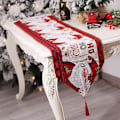 Miniatyrbillede 1 af 5: Strikket frynset tegneserie bordflag Santa Claus snemand dug borddekoration isoleringsmåtte (180*35cm)