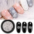 3 set snöflinga nagelglitter juldekorationer vit