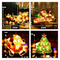 Miniatyrbillede 2 af 4: 4 stk. Julevinduesdekoration Lys, Suger Vindueshængende Lysstreng Julefest Dekoration Gaver