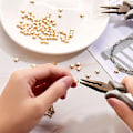 Miniatyrbilde 3 av 6: 400 stk stjerneformede mellomperler, 6 mm stjerneformede perler, håndlagde perler