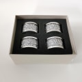 Miniatyrbillede 5 af 5: 4 krystalglas servietringe, servietringe med knust diamantfyld