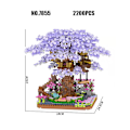Miniatyrbillede 4 af 7: 2200 stk. Mini Byggeklodser Lilla Kirsebærblomst Træhus Mo