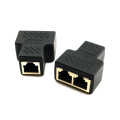 Miniatyrbilde 5 av 5: CAT6 RJ45 nettverks-T-hode nettverkskabelforlengelse én til to sp