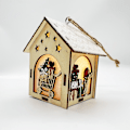 Miniatyrbillede 6 af 6: 2 stk. lysende juledekoration træhytte ny udskæring Chri