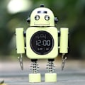 Miniatyrbild 3 av 5: Tyst robotväckarklocka, digital display, lysande studenter, bo