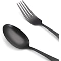 Miniatyrbillede 3 af 4: Mat Sort Sølvtøjssæt, Satin Finish 5 Dele Rustfrit Stål