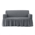 Miniatyrbillede 1 af 5: Nemt monteret sofaovertræk Universal Høj Stræk Holdbar Møbelbeskytter med Skørt (Grå), 2-4 Sæder 85-135cm