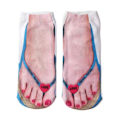 Miniatyrbild 3 av 6: Imitation Sock Sandals 6 Par Random Färger 3d Mönster Tryckt