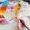 Miniatyrbillede 4 af 5: Akryl tomme gennemsigtige notesbog kvast bogmærke DIY uafsluttet