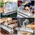 Miniatyrbillede 5 af 5: 12 tommer 304 rustfrit stål røg rør diamantformet kasse grill
