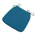 Miniatyrbillede 1 af 6: Indendørs Stolepude til Spiseborde, Blød og Behagelig Teksturerede Memory Foam Køkkenstolspuder med Bånd og Skridsikker Bagside 45*42CM - Blå