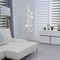 Miniatyrbillede 4 af 5: 3D Blomsterspejl Vægklistermærke til Soveværelse Stue Sofa Bagd