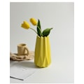Miniatyrbillede 3 af 3: Keramisk vase Pampas græs vase Håndlavet Geo Hvid Gylden Moderne