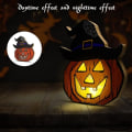 Miniatyrbilde 3 av 5: 2 stk. Halloween-dekorasjonslys i tre, Halloween-gresskarlys