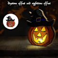 Miniatyrbillede 3 af 5: 2 stk. Træ Halloween dekoration lys, Halloween græskar lys