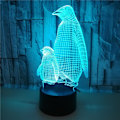 Miniatyrbillede 5 af 5: Penguin 3D lys 7 farve touch lys stereoskopisk 3D vision lys