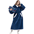 Miniatyrbillede 4 af 5: Oversized bærbar tæppehættetrøje, Sherpa fleece lang sweatshirt