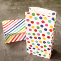 Miniatyrbilde 7 av 7: 50 regnbue papirpose 7 farger twill regnbue gavepose farge prikk p