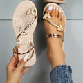 Miniatyrbilde 1 av 5: Rhinestone og sommerfugl dekor tåring design flip flop sandaler