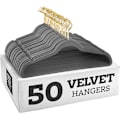 Miniatyrbillede 1 af 5: Skridsikker fløjlsbøjle (45 cm) - Grå/guld krog 20PCS