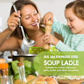 Miniatyrbillede 7 af 7: 2 rustfrie stål gryde sigte skeer hotpot suppe øse ske