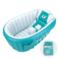 Miniatyrbillede 1 af 8: Oppustelig Badekar til Småbørn, Skridsikker Sikkerhed Tyk Pude Central Sæde, Bærbar Rejse Sædebade Baby Swimmingpool til 0-5 År, Blå