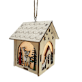 Miniatyrbillede 2 af 6: 2 stk. lysende juledekoration træhytte ny udskæring Chri