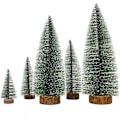 Miniatyrbild 1 av 5: 5 st Miniatyr Konstgjorda Snö Sisal Julgranar med LED-Sträng