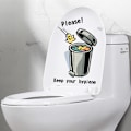 Miniatyrbillede 1 af 5: Skraldespand klistermærker, sjove vægklistermærker til toilet, badeværelse, køkken, PVC,