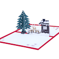 Miniatyrbilde 4 av 5: 5-delt julehilsenkort julegård dimensjonal hilsen