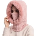 Miniatyrbillede 2 af 5: Dame Vinter Beanie Huer Ét Stykke Fleece Foring Strik Balaclavas