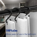 Pikkukuva 3 / 6: Metal Shower Curtain Hooks, 12 Pack Rings, Rust Resistant S Shap