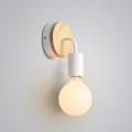 Miniatyrbillede 1 af 6: 1 stk. Lille Hvid Trævæglampe Moderne Minimalistisk Industri