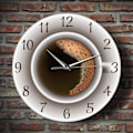 Miniatyrbild 5 av 5: Skumkaffe Kopp Väggklocka Café Sovrum Klocka Hem Kök Nordi