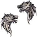 Miniatyrbilde 1 av 5: 2 stk 3D metall ulvehode bilklistremerke og emblem refleks B