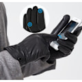 Miniatyrbillede 4 af 5: 1 par herre varme sorte touch screen handsker Haining læder handsker