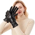 Miniatyrbillede 4 af 5: Vinter Ægte Læderhandsker til, Cashmere Foret, Touch Screen