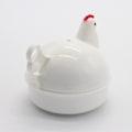 Miniatyrbilde 5 av 5: Kyllingformet mikrobølgeovn eggkoker og damper for 4 egg