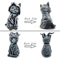 Miniatyrbild 4 av 5: Set med 4 Halloween-prydnader för katt, kattdekor, kattfigurer katt H