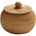 Miniatyrbillede 1 af 5: Fletkurv med låg - Rattan kurv lille fletkurv - Wo