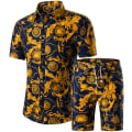 Miniatyrbild 1 av 2: Herr 2-delat träningsset Blommig Hawaii Sweatshirt Casual Shorts